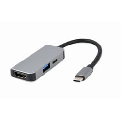 Gembird A-CM-COMBO3-02 station d'accueil Avec fil USB 3.2 Gen 1 (3.1 Gen 1) Type-C Argent