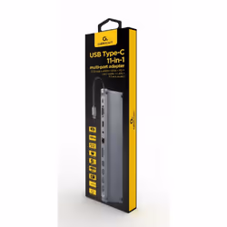 Gembird A-CM-COMBO11-01 station d'accueil Avec fil USB 3.2 Gen 1 (3.1 Gen 1) Type-C Gris