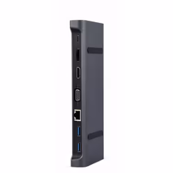 Gembird A-CM-COMBO9-02, Avec fil, USB 3.2 Gen 1 (3.1 Gen 1) Type-C, 87 W, 10,100,1000 Mbit/s, Gris, 5 Gbit/s