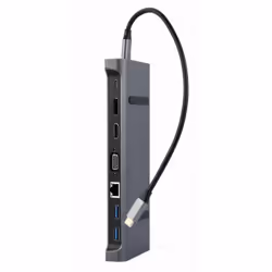 Gembird A-CM-COMBO9-02 station d'accueil Avec fil USB 3.2 Gen 1 (3.1 Gen 1) Type-C Gris