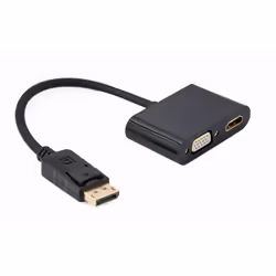 Gembird A-DPM-HDMIFVGAF-01, 0,1 m, DisplayPort, Mâle, Femelle, Noir, Droit