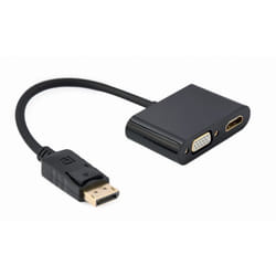 Gembird A-DPM-HDMIFVGAF-01 câble DisplayPort 0,1 m Noir