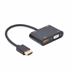 Gembird A-HDMIM-HDMIFVGAF-01, HDMI, HDMI, VGA, Mâle, Noir, 0,15 m, 210 mm