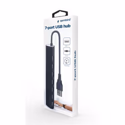 Gembird UHB-U2P7-04 hub & concentrateur USB 2.0 Noir