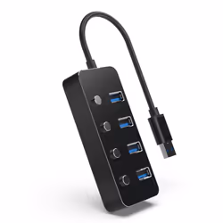 Gembird UHB-U3P4P-01 hub & concentrateur USB 3.2 Gen 1 (3.1 Gen 1) Type-A 5000 Mbit/s Noir - Vue supplémentaire 5