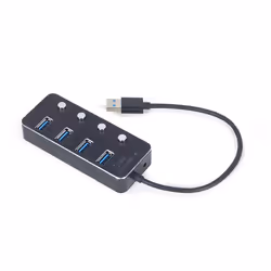 Gembird UHB-U3P4P-01 hub & concentrateur USB 3.2 Gen 1 (3.1 Gen 1) Type-A 5000 Mbit/s Noir - Vue supplémentaire 6