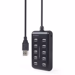 Gembird UHB-U2P10P-01, USB 2.0 Type-A, USB 2.0 Type-A, Noir, 0,8 m, 5 V, Windows 10, Windows 11, Windows 7, Windows 8