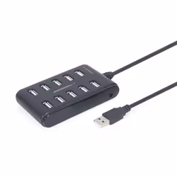 Gembird UHB-U2P10P-01 hub & concentrateur USB 2.0 Type-A Noir