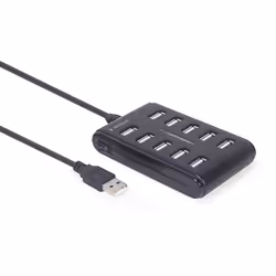 Gembird UHB-U2P10P-01 hub & concentrateur USB 2.0 Type-A Noir