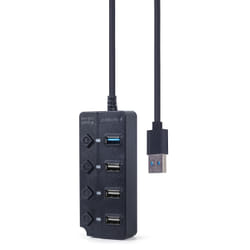 Gembird UHB-U3P1U2P3P-01 hub & concentrateur 5000 Mbit/s Noir