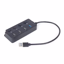 Gembird UHB-U3P1U2P3P-01 hub & concentrateur 5000 Mbit/s Noir