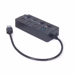 Gembird UHB-U3P1U2P3P-01 hub & concentrateur 5000 Mbit/s Noir