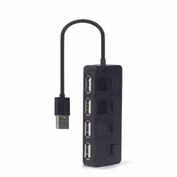Gembird UHB-U2P4-05, USB 2.0 Type-A, USB 2.0, Noir, 0,15 m, Windows 10, Windows 11, Windows 8, 32 mm