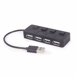 Gembird UHB-U2P4-05 hub & concentrateur USB 2.0 Type-A Noir