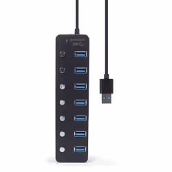Gembird UHB-U3P7P-01 hub & concentrateur USB 3.2 Gen 1 (3.1 Gen 1) Type-A 5000 Mbit/s Noir - Vue supplémentaire 5