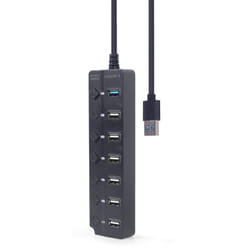 Gembird UHB-U3P1U2P6P-01 hub & concentrateur USB 3.2 Gen 2 (3.1 Gen 2) Type-A 5000 Mbit/s Noir