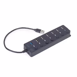 Gembird UHB-U3P1U2P6P-01 hub & concentrateur USB 3.2 Gen 2 (3.1 Gen 2) Type-A 5000 Mbit/s Noir
