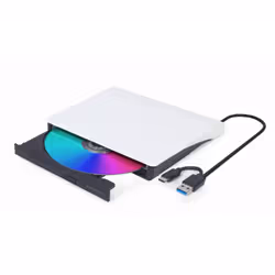 Gembird DVD-USB-03-BW, Noir, Blanc, Avant, horizontale, Chine, DVD±RW, USB Type-C