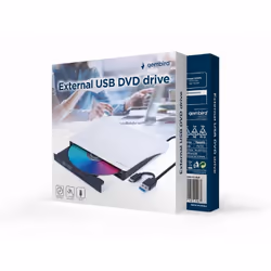 Gembird DVD-USB-03-BW lecteur de disques optiques DVD±RW Noir, Blanc