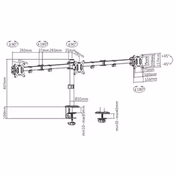 Gembird MA-D3-01 support d'écran plat pour bureau 68,6 cm (27") Noir