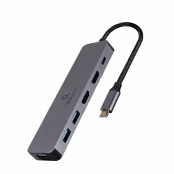 Gembird A-CM-COMBO3-03 hub & concentrateur USB 3.2 Gen 1 (3.1 Gen 1) Type-C 5000 Mbit/s Gris