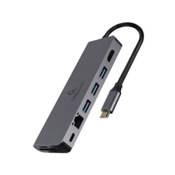 Gembird A-CM-COMBO5-05 hub & concentrateur USB 3.2 Gen 1 (3.1 Gen 1) Type-C 5000 Mbit/s Gris
