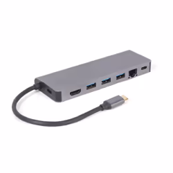 Gembird A-CM-COMBO5-05 hub & concentrateur USB 3.2 Gen 1 (3.1 Gen 1) Type-C 5000 Mbit/s Gris