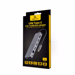 Gembird A-CM-COMBO5-05 hub & concentrateur USB 3.2 Gen 1 (3.1 Gen 1) Type-C 5000 Mbit/s Gris - Vue supplémentaire 4