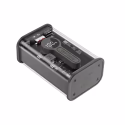 Gembird PB09-TQC3-01, 9000 mAh, Lithium Polymère (LiPo), Quick Charge 3.0, 40 W, Noir, Transparent