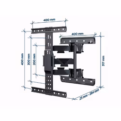 Gembird WM-65ST-01 support pour téléviseur 65" Noir
