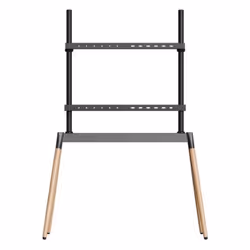 Gembird TVS-86F-01-BK, 139,7 cm (55"), 2,18 m (86"), 100 x 100 mm, 600 x 400 mm, Hêtraie, Plastique, Acier, Noir, Bois
