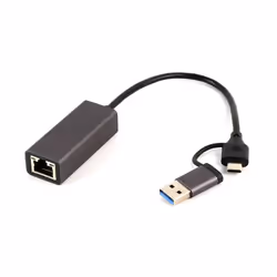 Gembird A-USB3AC-LAN-01 USB 3.1 + type-C Gigabit network adapter space grey - Vue supplémentaire 2
