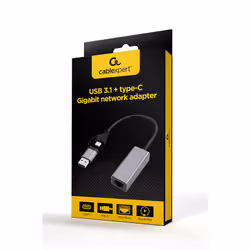 Gembird A-USB3AC-LAN-01 USB 3.1 + type-C Gigabit network adapter space grey - Vue supplémentaire 3
