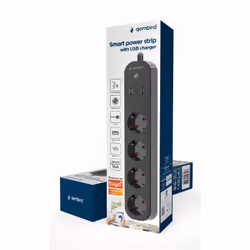 Gembird TSL-PS-S4U-01 prise d'alimentation Smart 4 sortie(s) CA Type E 1,5 m 3 3680 W Noir - Vue supplémentaire 10