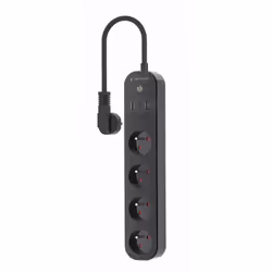 Gembird TSL-PS-F4U-01 prise d’alimentation Smart 4 sortie(s) CA Type F 1,5 m 3 3680 W Noir