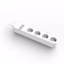 Gembird TSL-PS-S4U-01-W prise d’alimentation Smart 4 sortie(s) CA Type E 1,5 m 3 3880 W Blanc