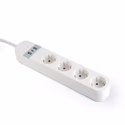 Gembird TSL-PS-S4U-01-W prise d’alimentation Smart 4 sortie(s) CA Type E 1,5 m 3 3880 W Blanc