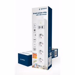 Gembird TSL-PS-S4U-01-W prise d'alimentation Smart 4 sortie(s) CA Type E 1,5 m 3 3880 W Blanc - Vue supplémentaire 5