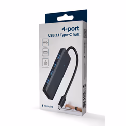 Gembird UHB-CM-U3P4P-01 hub & concentrateur USB 3.2 Gen 1 (3.1 Gen 1) Type-C Noir - Vue supplémentaire 4