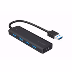 Gembird UHB-U3P4P-02, USB 3.2 Gen 1 (3.1 Gen 1) Type-A, USB 3.2 Gen 1 (3.1 Gen 1) Type-A, 5000 Mbit/s, Noir, 0,15 m, USB