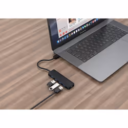 Gembird UHB-U3P4P-02 hub & concentrateur USB 3.2 Gen 1 (3.1 Gen 1) Type-A 5000 Mbit/s Noir