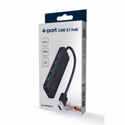 Gembird UHB-U3P4P-02 hub & concentrateur USB 3.2 Gen 1 (3.1 Gen 1) Type-A 5000 Mbit/s Noir - Vue supplémentaire 4
