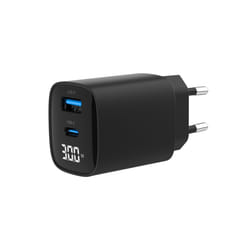 Gembird TA-UC-PDQC30LCD-BK-01 chargeur d'appareils mobiles Smartphone, Smartwatch, Tablette Noir Secteur Charge rapide Intérieure
