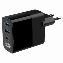 Gembird TA-UC-PDQC30LCD-BK-02 chargeur d'appareils mobiles Universel Noir Secteur Charge rapide Intérieure