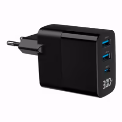 Gembird TA-UC-PDQC30LCD-BK-02 chargeur d'appareils mobiles Universel Noir Secteur Charge rapide Intérieure