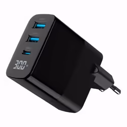 Gembird TA-UC-PDQC30LCD-BK-02 chargeur d'appareils mobiles Universel Noir Secteur Charge rapide Intérieure