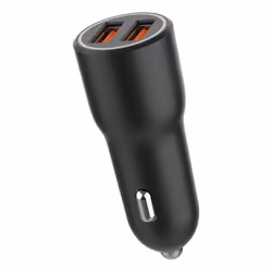 Gembird TA-UC-A2QC36-CAR-01 chargeur d'appareils mobiles Téléphone portable, Smartphone Noir Allume-cigare Charge rapide Auto
