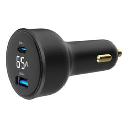 Gembird TA-UC-AC2PD65LCD-CAR-01 chargeur d'appareils mobiles Universel Noir Allume-cigare Charge rapide Auto