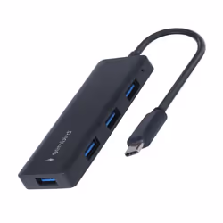 Gembird UHB-CM-U3P4-02 station d'accueil Avec fil USB 3.2 Gen 1 (3.1 Gen 1) Type-C Noir