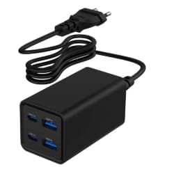 Gembird TA-UC-2A2C-PD65-01-BK chargeur d'appareils mobiles Ordinateur portable, Smartphone Noir Secteur Charge rapide Intérieure